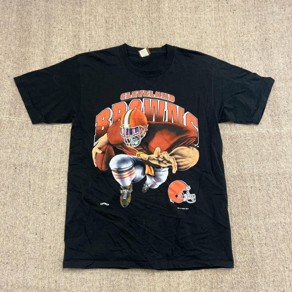 Vintage Cleveland Browns Shirt Mens Large Black 1990s Nutmeg NFL